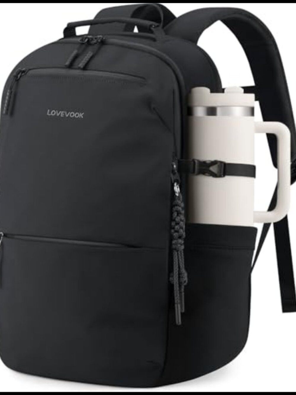 LOVEVOOK Laptop Backpack Fits 15.6 Inch Water Resistant Polyester with Tumbler